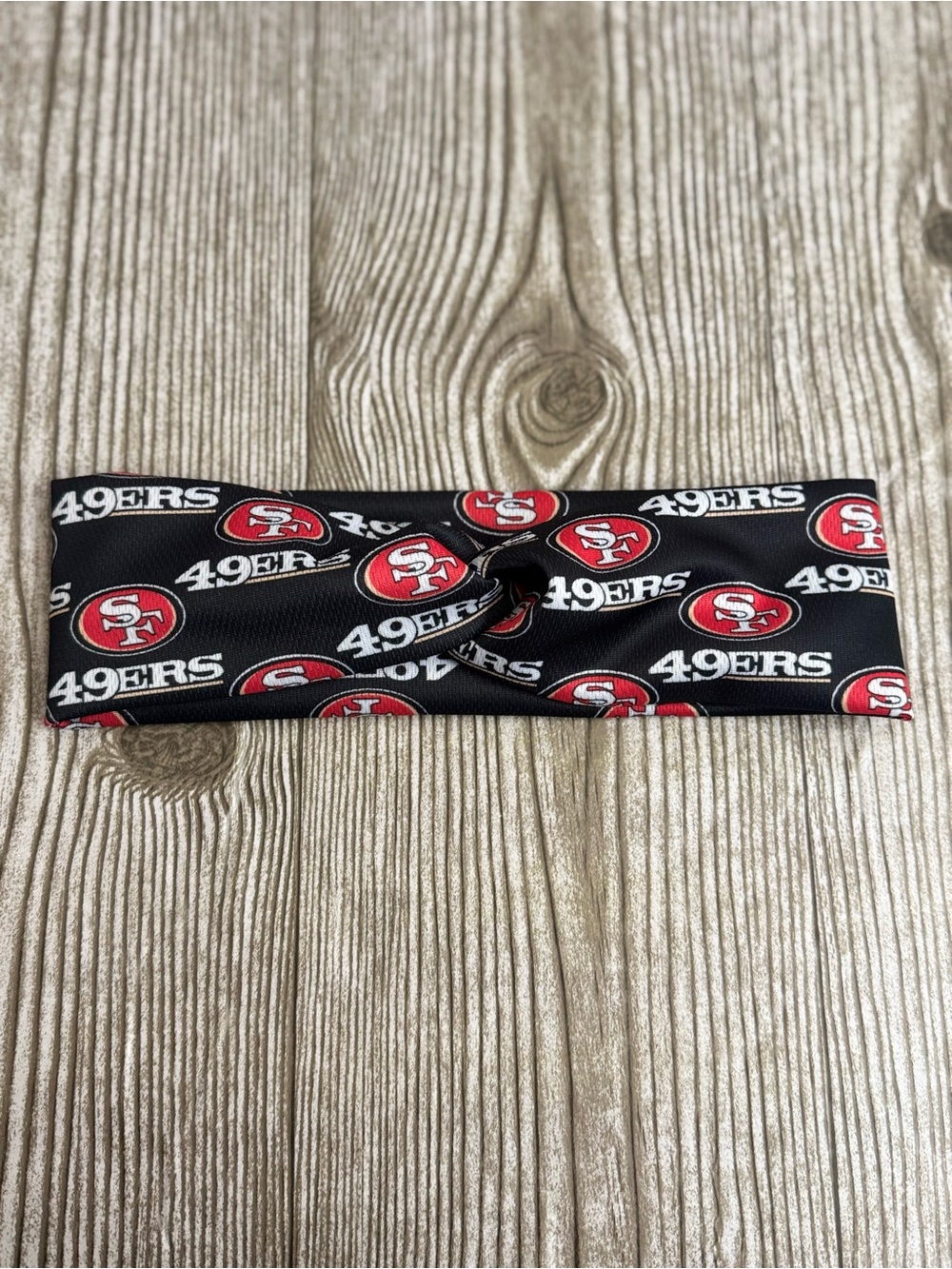Black & Red 49er football Twisted Headband